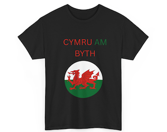 Cymru Am Byth Wales Dragon Tee | Welsh Pride, Red Dragon Graphic