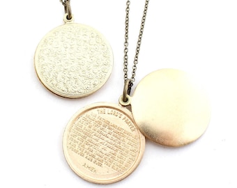 Lord's Prayer Swivel Locket Pendant Necklace | Religious | Christian | Baptism | Confirmation | Modern Christianity gift | Traditional