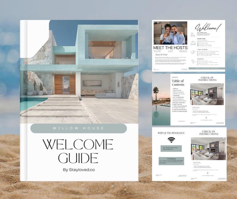 Airbnb Welcome Book Template | Editable Canva Host Guide (digital ...