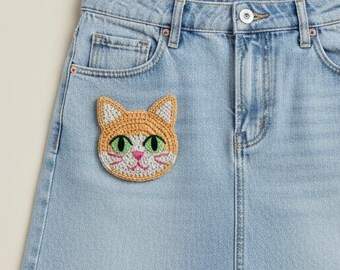 Facce di gatto in filato sintetico PNG, Gattino lavorato a maglia all'uncinetto con stampa a sublimazione, Grafica di gatto accogliente in stile cottagecore, Download digitale