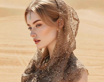 Y2K Wasteland-hoofddoek van gaas, post-apocalyptische woestijnhoofddeksels, festival Rave-armwarmersset