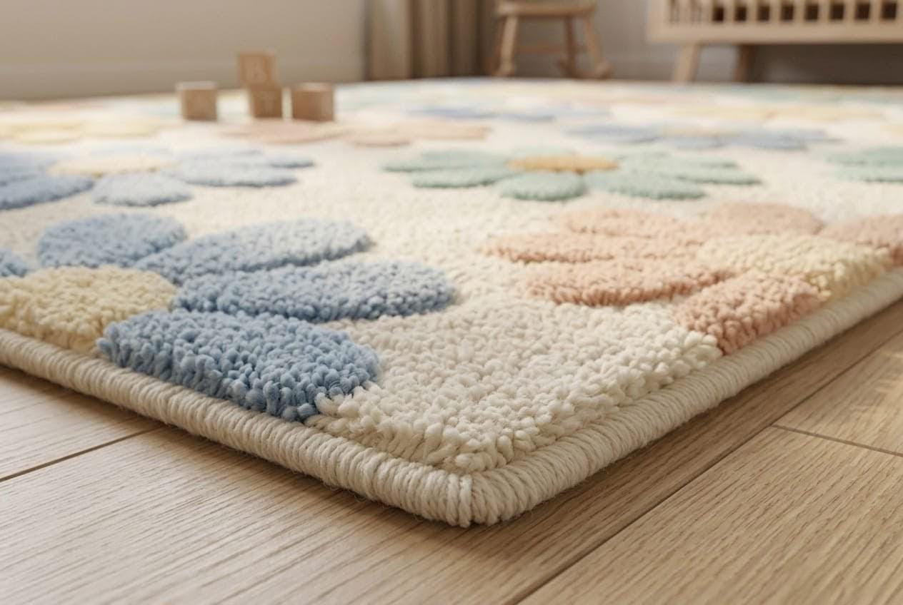Pastel Daisy Tufted Area Rug | Plush 3D Floral Carpet for Nursery ...