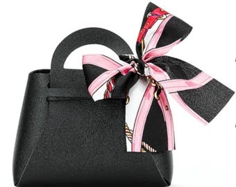 Mini Leather Purse Party Favor Boxes- Faux Leather