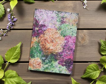 Floral Design Hardcover Journal |  5.75" x 8"  / 15cm x 20cm with 150 lined pages | Abstract Flower Art Cover Notebook