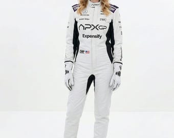 F1 APXGP Replica Racing Suit – Brad Pitt White Costume Set | Includes Suit, Shoes & Gloves