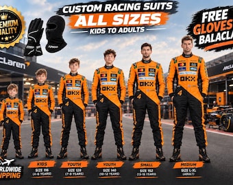 New 2026 F1 Racing Suit For Adults and kids + FREE Balaclava + Free Gloves - Customization Available