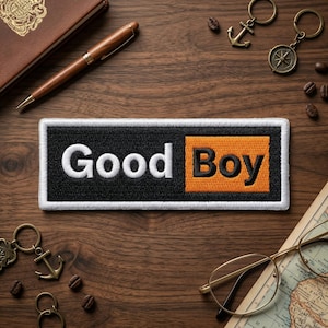 Good Boy Parody Embroidered Patch, Sarcastic Adult Humor Embroidered Patch, Funny Video Site Logo Style Art Decal