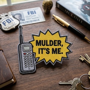 Mulder It's Me Embroidered Patch, X-Files Sci-Fi Fan Embroidered Patch, Retro Walkie Talkie FBI Art Decal