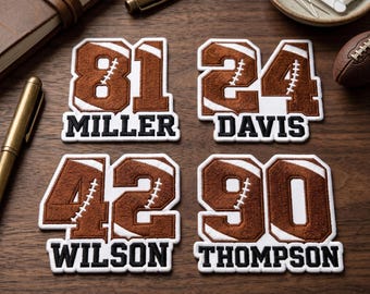 Custom Football Number Name Patch, Personalized Football Player Badge, Sports Team Iron On, Football Spirit Embroidery for Jackets