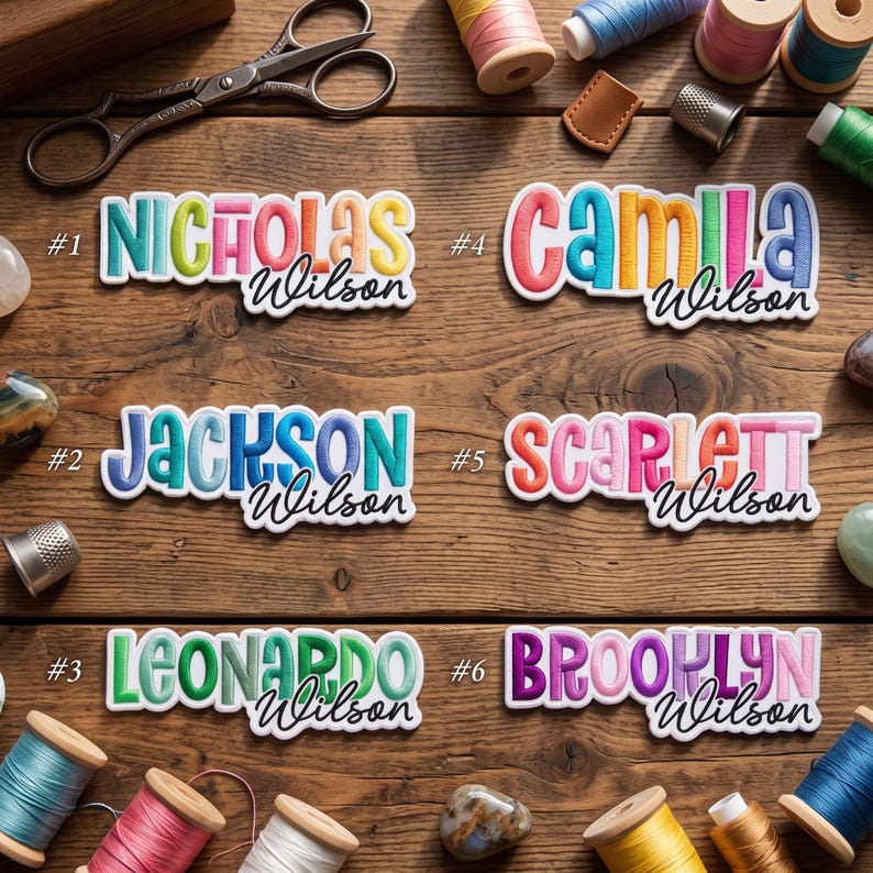 Custom Name Patch, Personalized Rectangle Border Embroidered Iron On Badge for Work Uniforms Jackets & Bags, Retro Aesthetic DIY Gift image 2