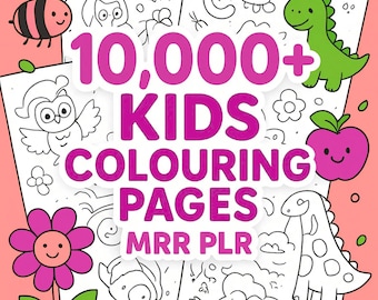 10,000+ Kids Coloring Pages Mega Bundle, + Gifts Alphabet, Numbers (Digital Download)
