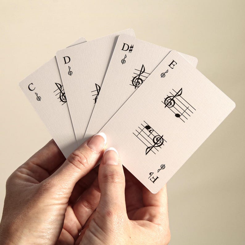 Music Theory Card Game - Play Music Cards: A Grand Staff Learning Tool. An amazing gift for any musician ~ Playing Cards of Music Notes! image 6
