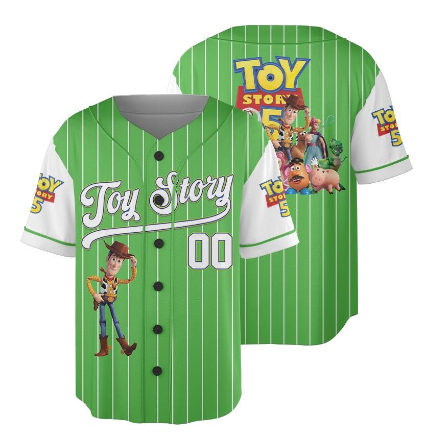 Discover Toy Story Group Baseball Jersey, Personalized Disney Characters Striped Shirt
