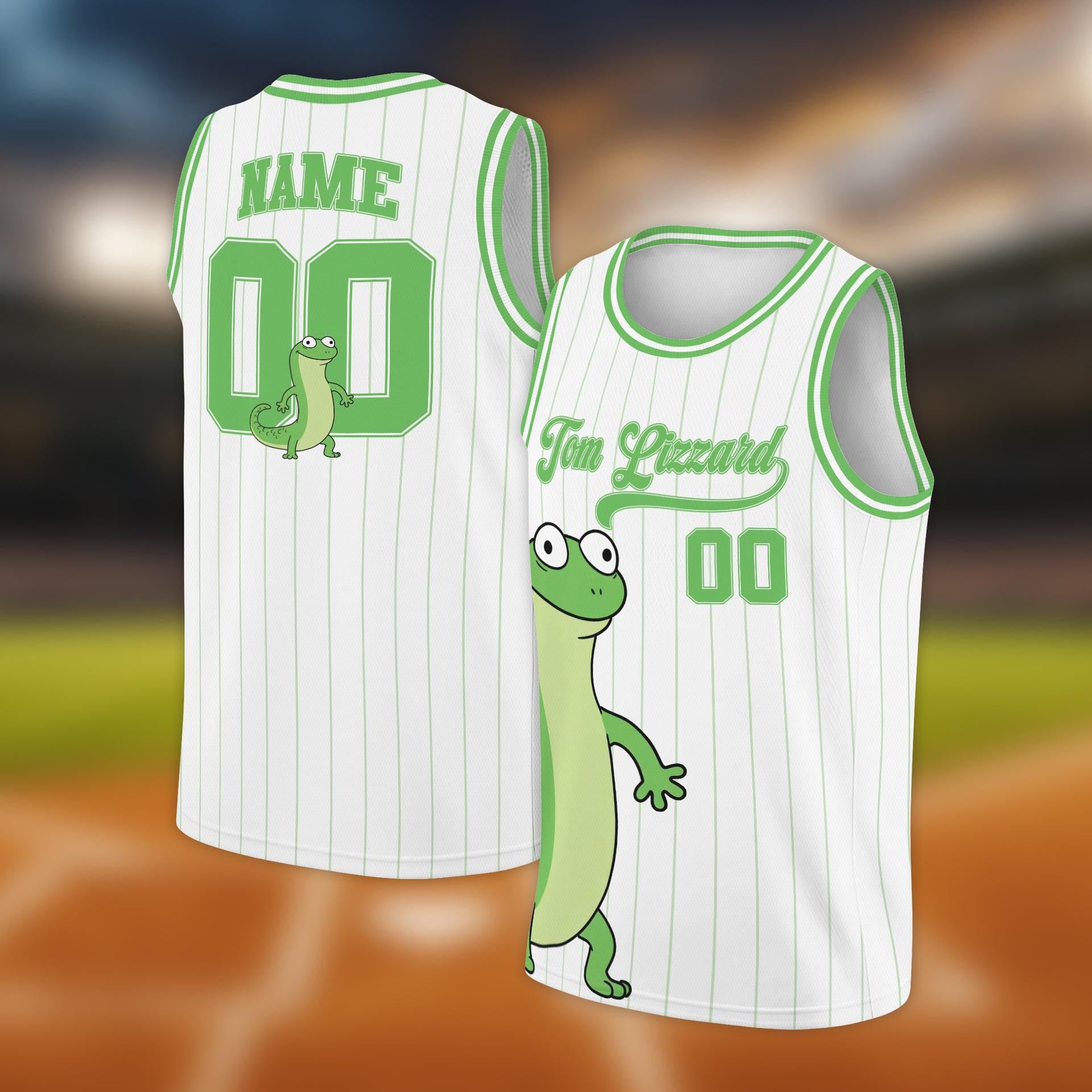 Discover Custom Funny Tom Lizard Hoppers Basketball Jersey Shirt, Cartoon Movie Character Jersey, Kids Youth Disneyland Vacation