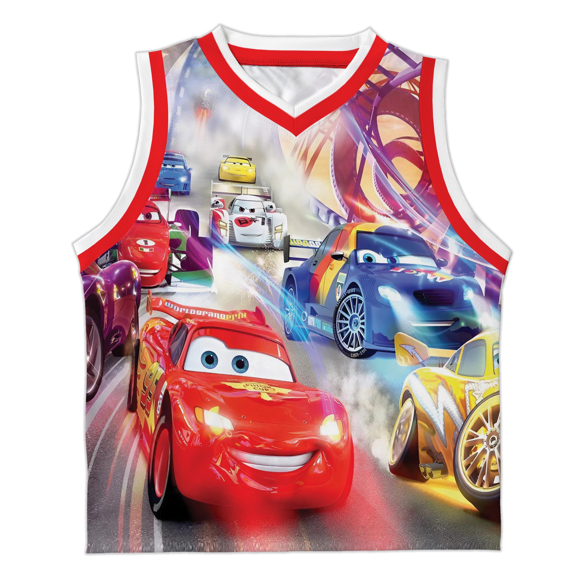 Discover Lightning McQueen 3D Tank Top, Cars Cartoon Sleeveless Shirt, Summer Outfit