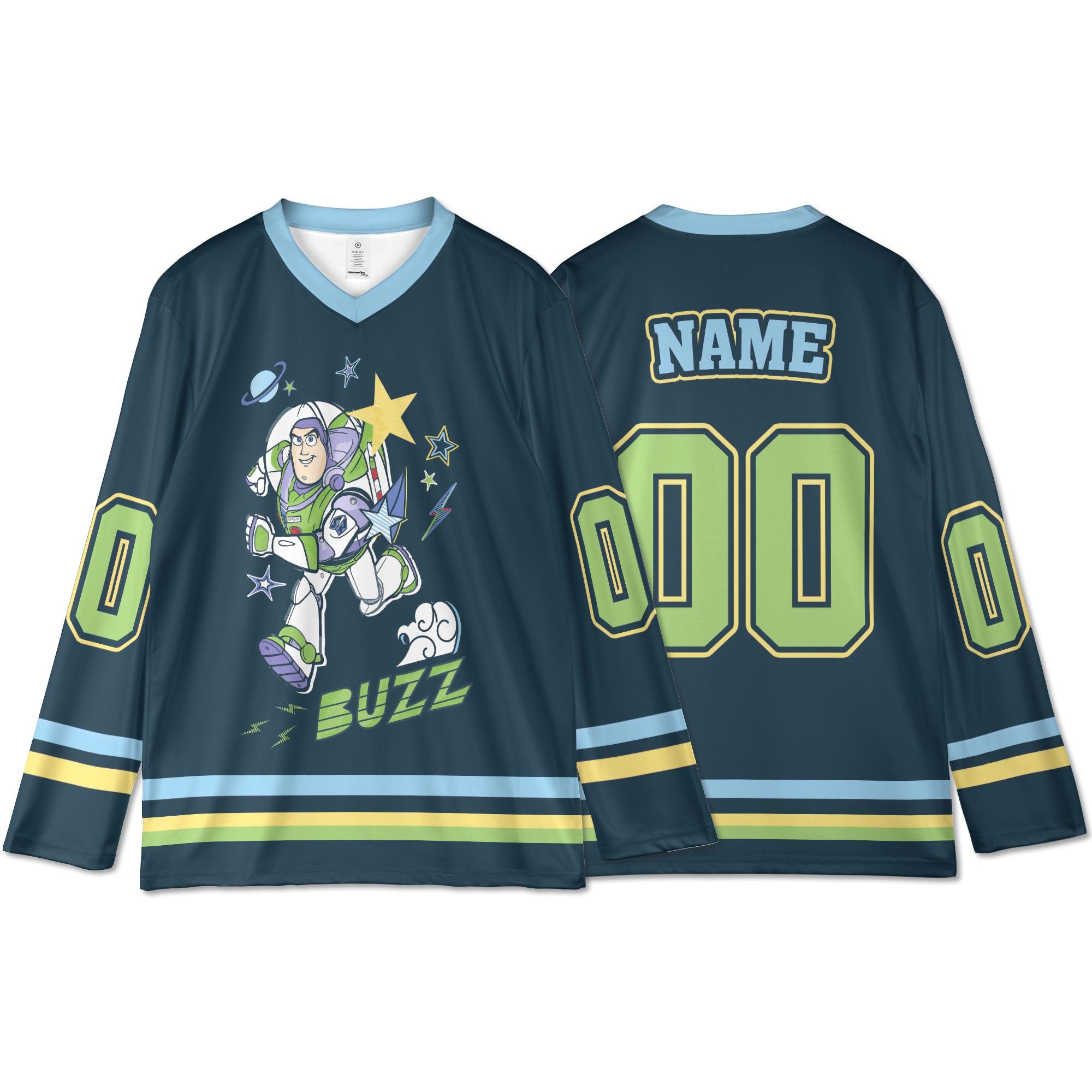 Discover Custom Toy Story Hockey Jersey, Vintage Buzz Lightyear Hockey Shirt, Disney Hockey Team Outfit, Gift For Fans