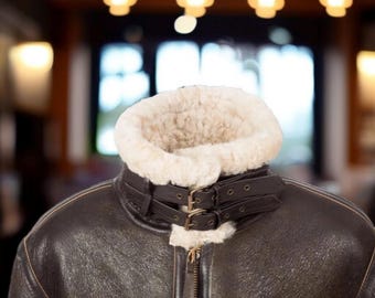 Handmade Goat Skin Leather Jacket With Shearling – Men's Winter