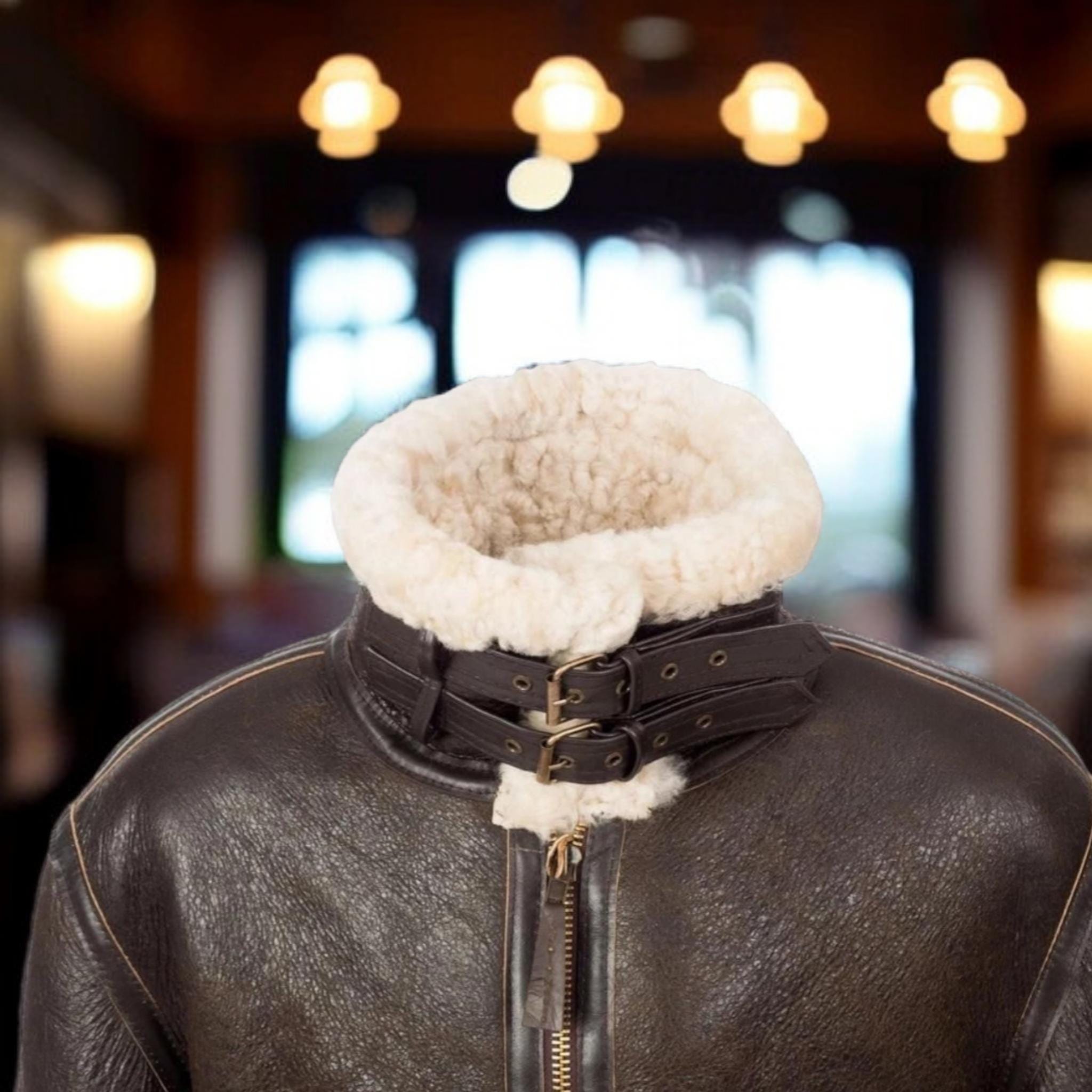Handmade Goat Skin Leather Jacket With Shearling – Men's Winter