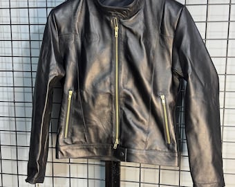 Handmade Women's Goat Leather Biker Jacket - Custom Style