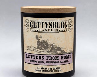 Letters From Home – Morning Glory, Sandalwood, Amber (9oz Vegan Soy)