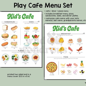 Kid Friendly Play Cafe Menus Set Bild 3