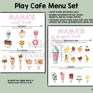 Kid Friendly Play Cafe Menus Set Bild 4