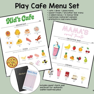 Kid Friendly Play Cafe Menus Set Bild 2