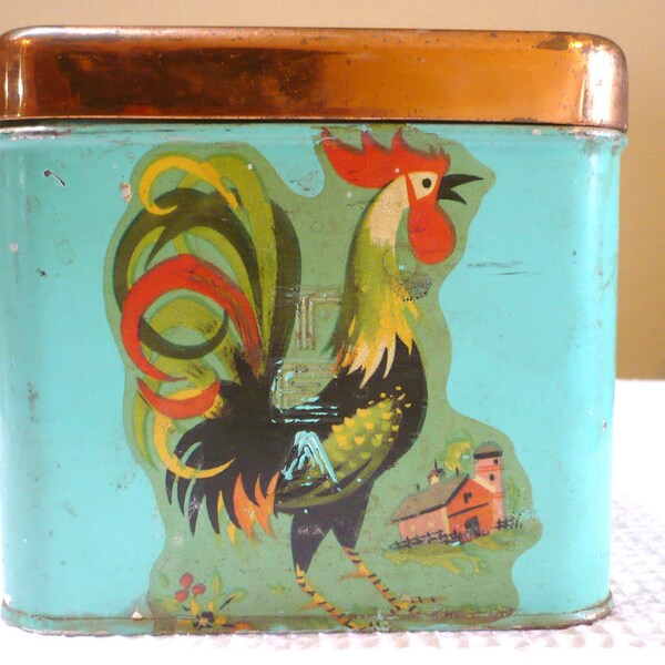 Vintage Lincoln Beautyware Retro Rooster Kitchen Canister
