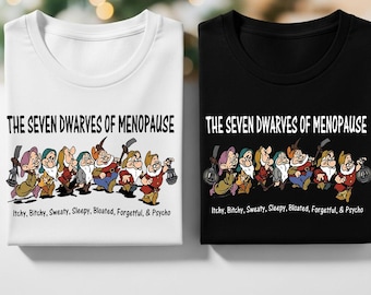 Seven Dwarves of Menopause SVG PNG, Funny Women's Humor DTF Design, Sarcastic Midlife Gift, Mature Woman Birthday, Retro Holiday Graphic