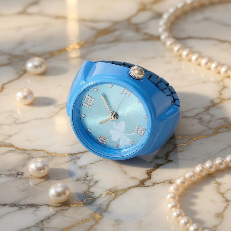 trendy quartz ring watch colorful design