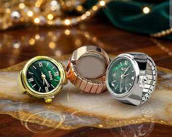 Zegarek Vintage Punk Ring – mechanizm kwarcowy, regulowany pasek, biżuteria unisex