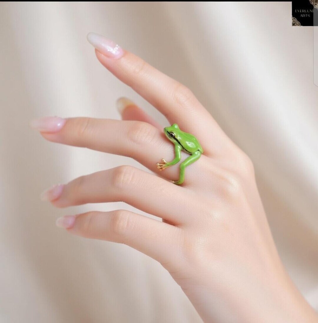 Adjustable Green Frog Ring – Animal Jewelry, Unisex Christmas Gift - Etsy
