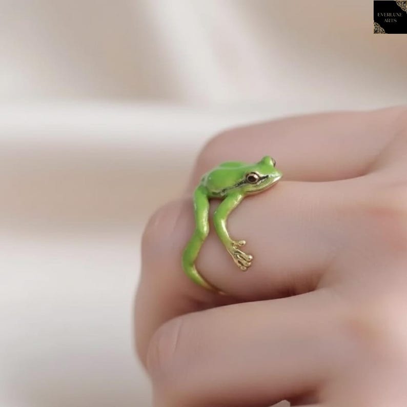 Adjustable Green Frog Ring – Animal Jewelry, Unisex - Etsy