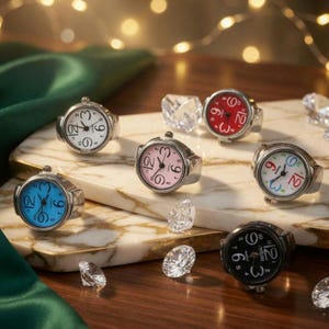 Vintage Ring Watch for Women & Men – Mini Quartz Finger Watch, Round Dial Alloy Ring Timepiece, Unique Jewelry Gift image 2
