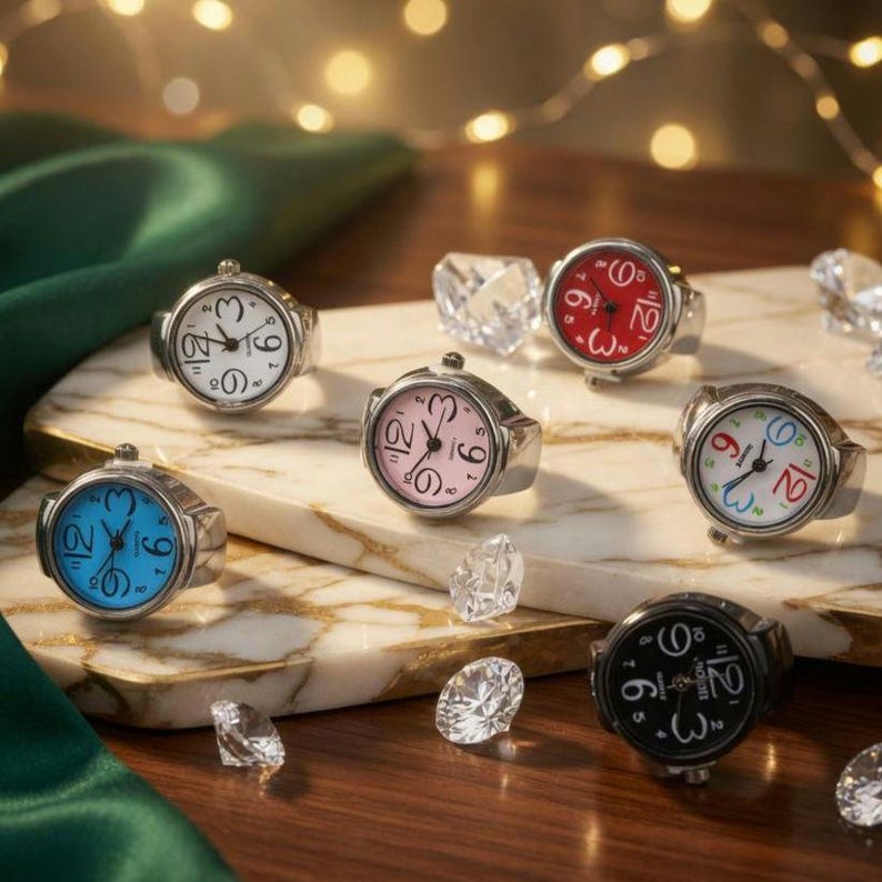 Vintage Ring Watch for Women & Men – Mini Quartz Finger Watch, Round Dial Alloy Ring Timepiece, Unique Jewelry Gift image 2