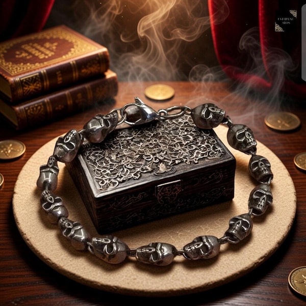 Pulsera de calavera gótica - Joyería de acero inoxidable para motociclistas, regalo de Halloween