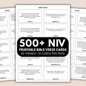NIV聖書聖句カード（印刷可能）、子供向け聖句暗記カード、キリスト教励ましカード、日曜学校工作キット