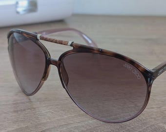 Gafas de sol de aviador extragrandes Jimmy Choo Aster/S, fabricadas en Italia.
