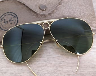 Gafas de sol vintage B&L Ray-Ban Shooter Aviator – GF 12K 1/10, 62 mm