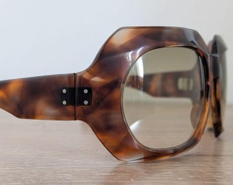 Vintage Fidela France Oversized Avant-garde Acetate Sunglasses