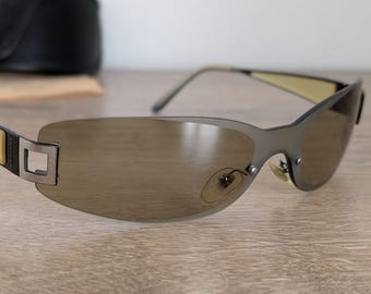 Bvlgari 521 Rimless Shield Sunglasses Made in Italy - Bono U2