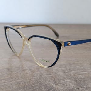 Occhiali da vista oversize da donna Gucci GG 53 a forma di occhi di gatto - Italia, anni '70-'80 circa