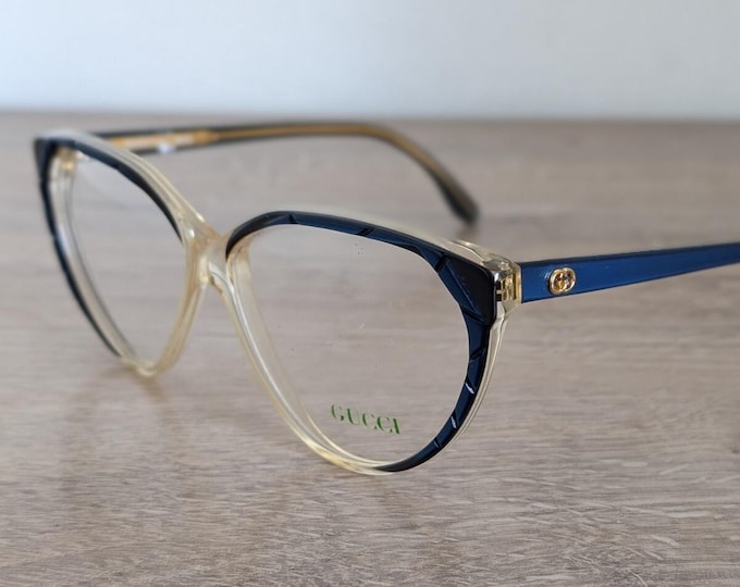 GUCCI GG 53 Women's Oversized Cat Eye Eyeglasses Frames - Italy c. 1970's - 1980's