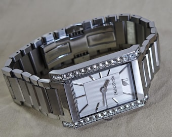 Swarovski Citra Ladies Stainless Steel Rectangular Watch