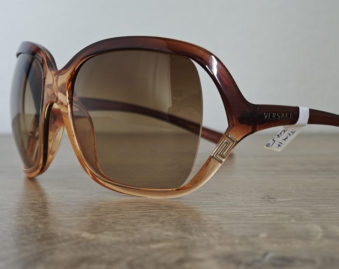 VERSACE 4114 Women's Oversized Greek Key Sunglasses Made in Italy - NOS - c. 2000's
