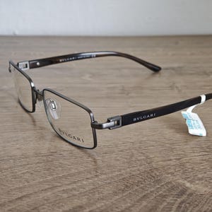 BVLGARI 187 195 Montatura per occhiali da vista da uomo in argento opaco - Rettangolare con montatura completa 54-18 140 mm