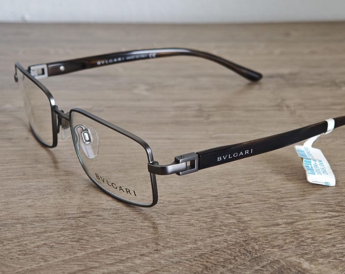BVLGARI 187 195 Men's Matte Silver Eyeglasses Frames - Rectangular Full Rim 54-18 140 mm