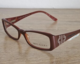 BVLGARI 470-B Women's Full Rim Eyeglasses Frames with Swarovski Crystals - NOS