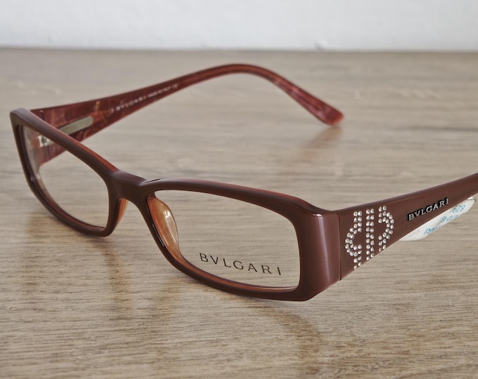 BVLGARI 470-B Women's Full Rim Eyeglasses Frames with Swarovski Crystals - NOS