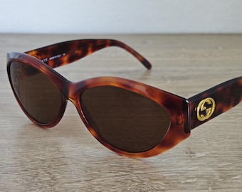 Vintage GUCCI GG 2195/S Tortoise Shell Sunglasses Made in Italy - c. 1990's